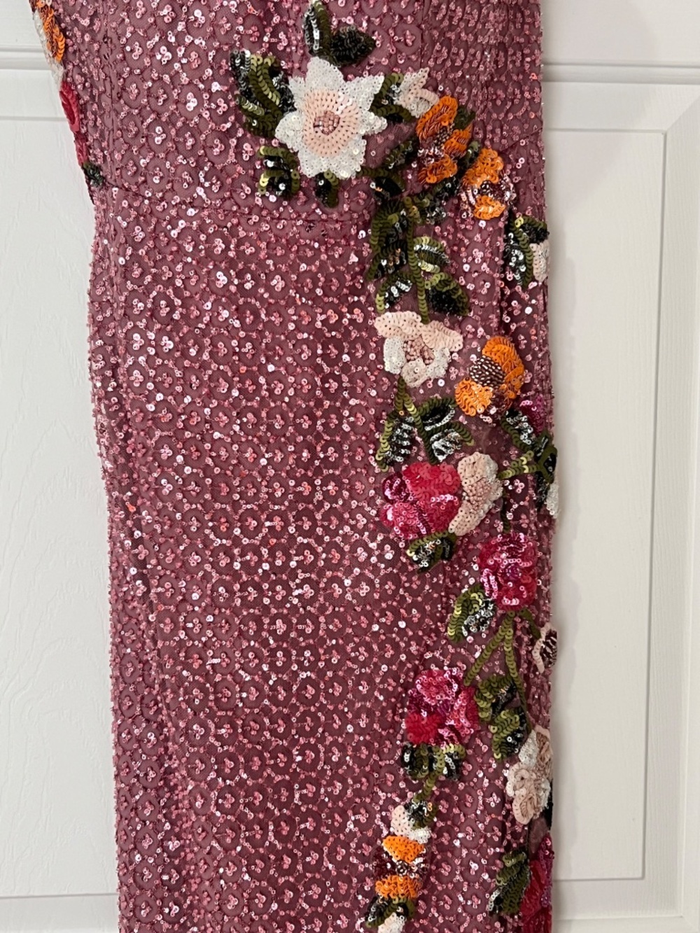 Helsi Silvia Strapless Stretch Sequin Midi Mauve PinkDress - Picture 6 of 7